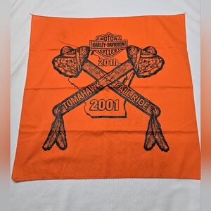 Vintage Y2K 2001 Harley-Davidson Tomahawk Fall Ride Orange Bandana